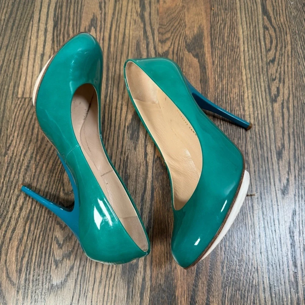 Giuseppe Zanotti Basic Platform Turquoise Pumps size 40/10